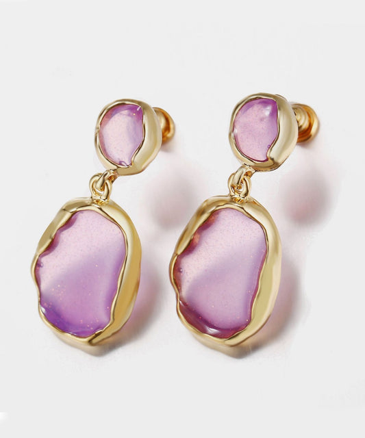 Transparent Glass Stone Drop Earring -