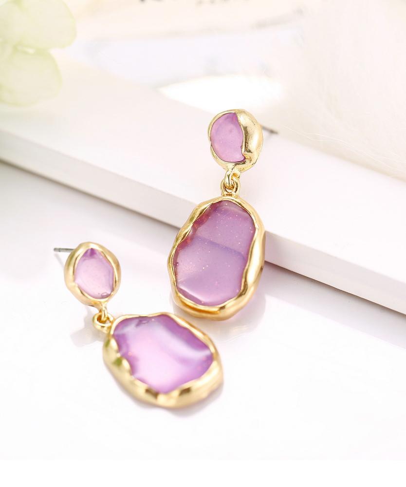 Transparent Glass Stone Drop Earring -